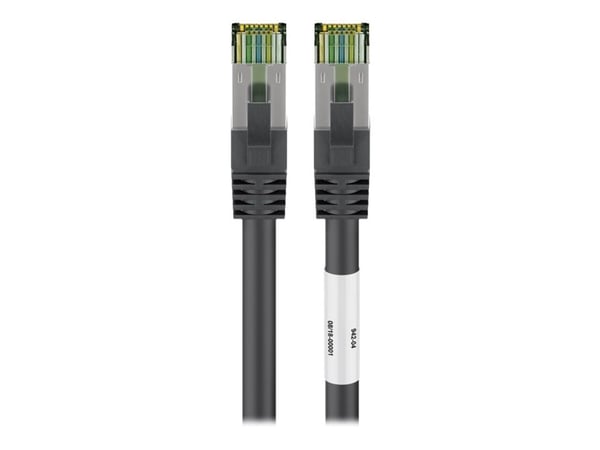 goobay - Nettverkskabel - RJ-45 (hann) til RJ-45 (hann) - 2 m - SFTP, PiMF - CAT 8.1 - halogenfri, formstøpt, rund, flertrådet - svart