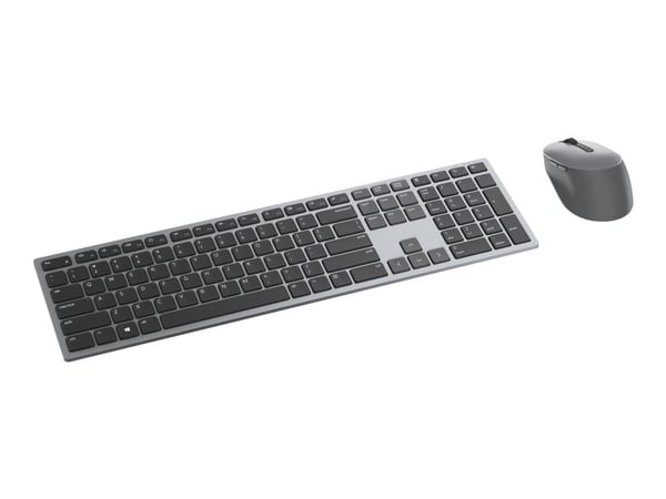 Dell Pro Plus Keyboard and Mouse KM7321W - Sats med tangentbord och mus - trådlös - 2.4 GHz, Bluetooth 5.0 - QWERTY - ryska - Titan gray