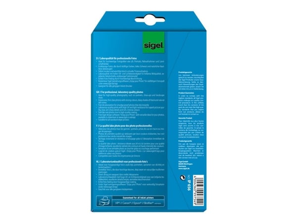 Sigel InkJet Ultra Photo Paper IP656 - Blank - briljant hvit - 10 x 15 mm - 260 g/m² - 72 ark fotopapir