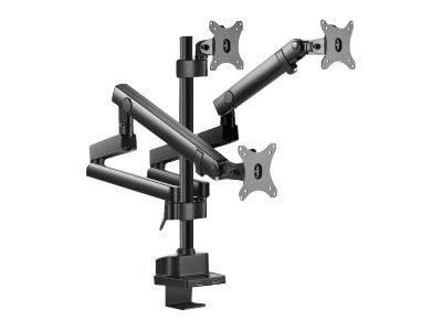 Maclean MC-811 - Monteringssett - justerbar arm - for 3 LCD-skjermer - aluminium, stål - svart - skjermstørrelse: 17"-27" - skrivebordsmonterbar