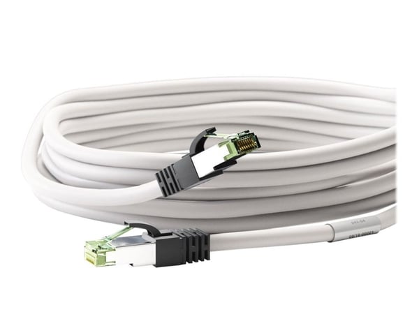 goobay - Koblingskabel - RJ-45 (hann) til RJ-45 (hann) - 10 m - SFTP, PiMF - CAT 8.1 - halogenfri, formstøpt, uten hindringer, flertrådet - hvit