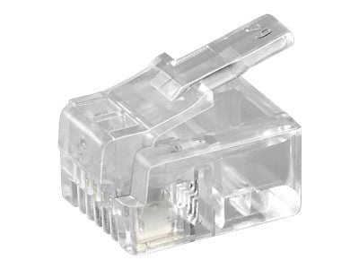 goobay - Telefonkontakt - RJ-11/RJ-14 (P) - uskjermet - gjennomsiktig (en pakke 10)