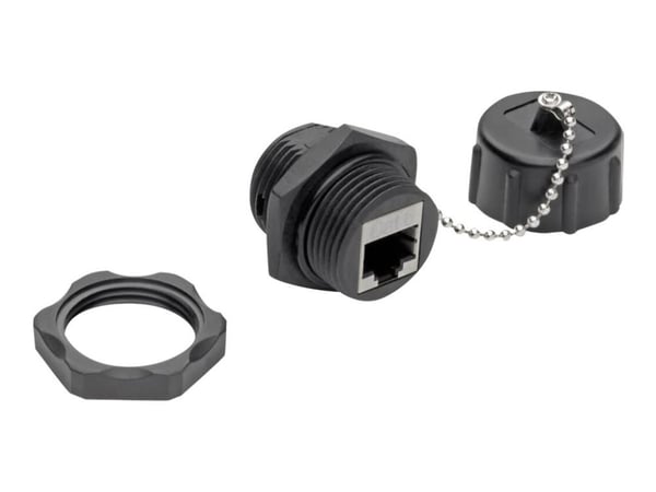 Eaton Tripp Lite Series RJ45 Bulkhead Coupler for Cat5/Cat6, Female to Female, Shielded, Industrial, Dust Cap - IP68, TAA - Modulinnlegg (kopling) ...