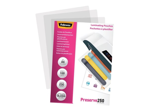 Fellowes Laminating Pouches - 125 mikroner - 100-pack - 54 x 86 mm lamineringspunger