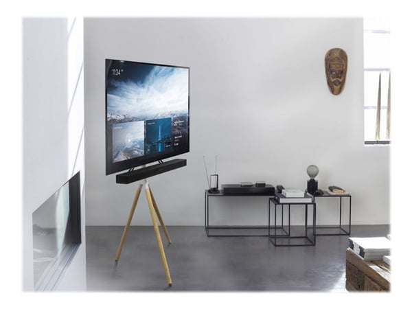 One For All WM 7472 - Stativ - tripod - for flatpanel - handmade wood - sølvgrå, ek - skjermstørrelse: 32"-65" - plassering på gulv