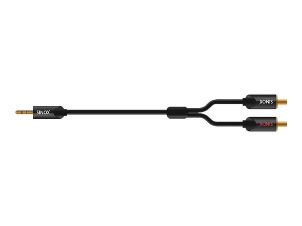 Sinox ULTRAHD - Lydkabel - mini-phone stereo 3.5 mm hann til RCA hann - 75 cm - svart