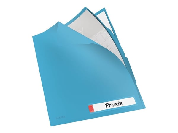 Leitz Cosy Privacy - L-formet mappe - 3 rom - for A4 (210 x 297 mm) - kapasitet: 40 ark - med fliker - rolig blått