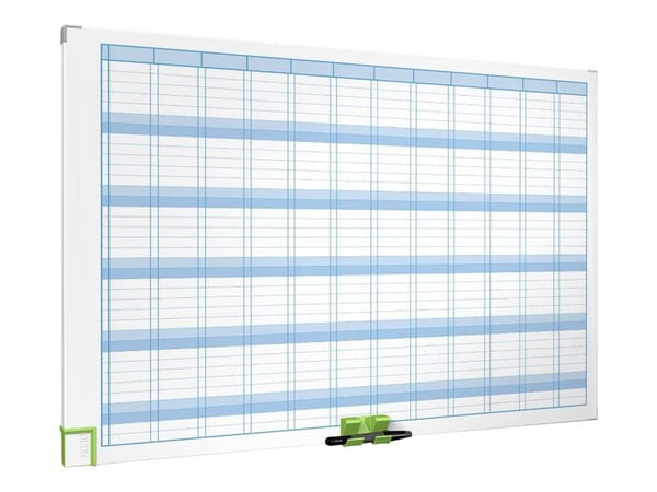 Nobo Performance - Planleggingstavle med tørrvisking - årlig - 900 x 600 mm - 37 rekker 12 kolonner - magnetisk