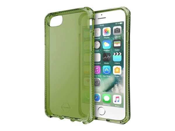 ITSKINS Spectrum Clear Antimicrobial - bakdeksel til mobiltelefon - termoplastisk polyuretan (TPU), Impacthane - klar, khaki - for Apple iPhone 6, ...