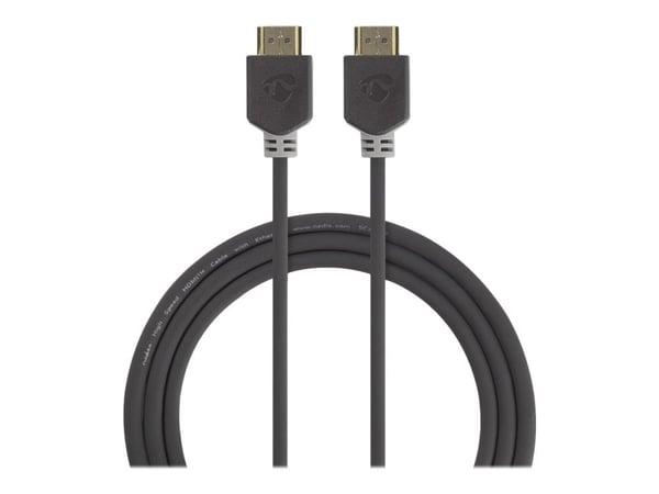 Nedis - HDMI-kabel med Ethernet - HDMI hann til HDMI hann - 10 m - skjermet - antrasitt - rund