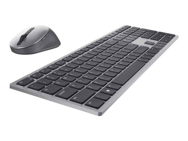 Dell Pro Plus Keyboard and Mouse KM7321W - Tastatur- og mussett - trådløs - 2.4 GHz, Bluetooth 5.0 - QWERTZ - Tysk - titangrå - med 3 years NBD Adv...