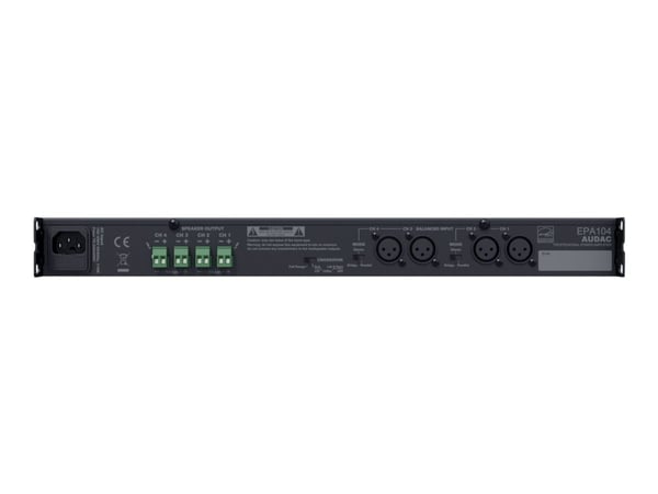 Audac EPA104 - Tehovahvistin - 4 x 100 Watt - musta Audac EPA104 - Tehovahvistin - 4 x 100 Watt - musta
