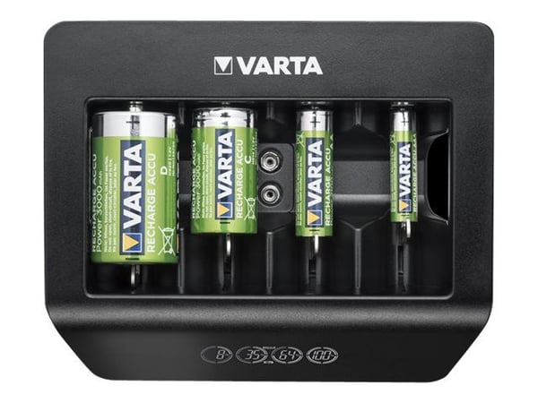 Varta LCD Universal Charger+ - 4 t batterilader - (for 4xAA/4xAAA, 4xD, 4xC, 1x9V) (USB)