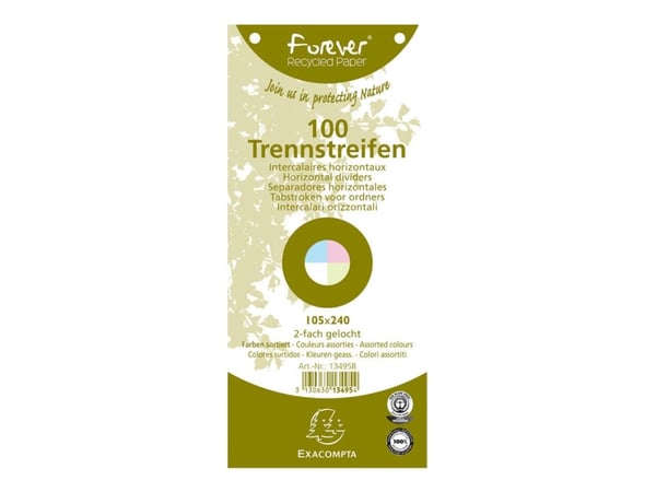 Exacompta Forever - Inndeler - 100 deler - for 105 x 240 mm - assorterte farger