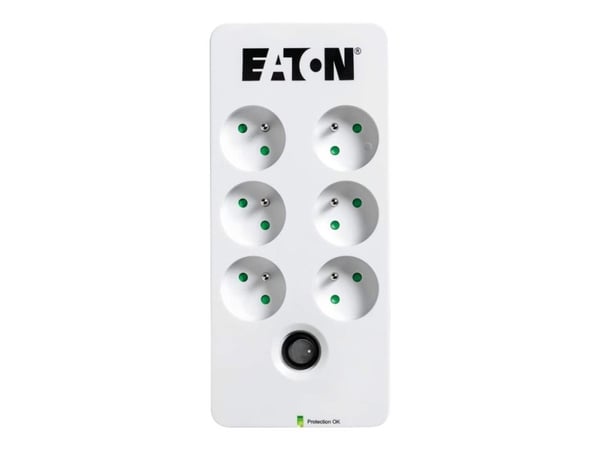 Eaton Protection Box - Overspenningsavleder - AC 220-250 V - 2500 watt - utgangskontakter: 6 - hvit