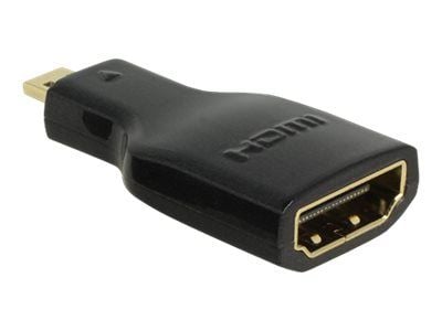 Delock - HDMI-adapter - 19 pin micro HDMI Type D hann til HDMI hunn - svart - 4K-støtte