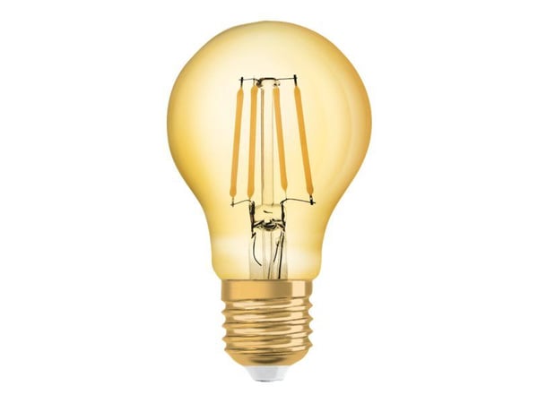 OSRAM Vintage 1906 Classic A - LED-filamentlyspære - form: A60 - E27 - 4 W (ekvivalent 35 W) - klasse F - varmt hvitt lys - 2400 K - gull