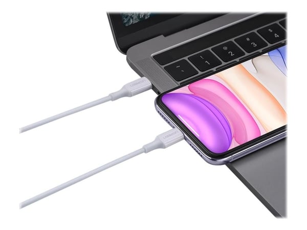 Ugreen - Lightning-kabel - USB-C hann til Lightning hann - 1 m - skjermet - hvit - USB Power Delivery (18 W)