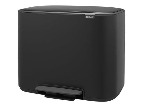 Brabantia Bo Pedal Bin - Søppelbøtte - flipp-lokk - 36 L - fotpedal - matt svart