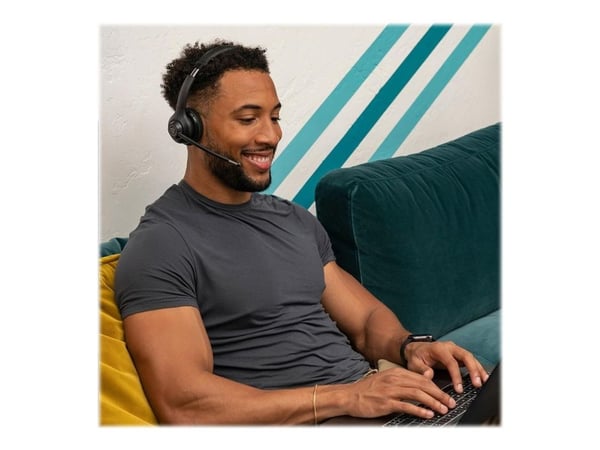 JLab Audio Go Work - Hodesett - on-ear - Bluetooth - trådløs, kablet - 3,5 mm jakk - svart