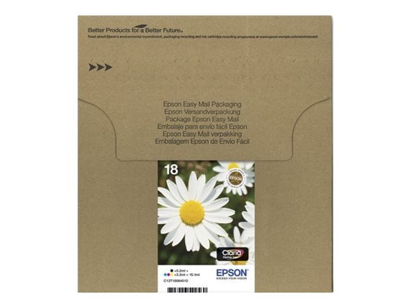 Epson Daisy Multipack 4-colours 18 EasyMail, Perusvärintuotto, 5,2 ml, 3,3 ml, 1 kpl, Monipakkaus