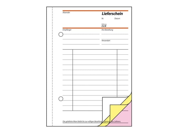 Sigel - Fraktliste - 40 ark - A6 (105 x 148 mm) - triplikat - karbonfri