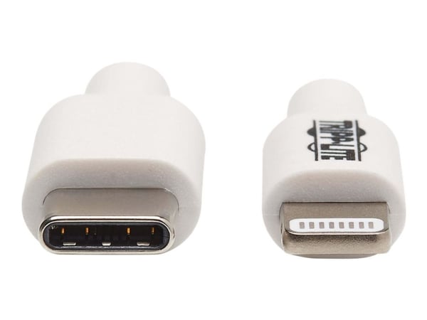 Tripp Lite M102-003-WH, 0,9 m, Lightning, USB C, Uros, Uros, Valkoinen
