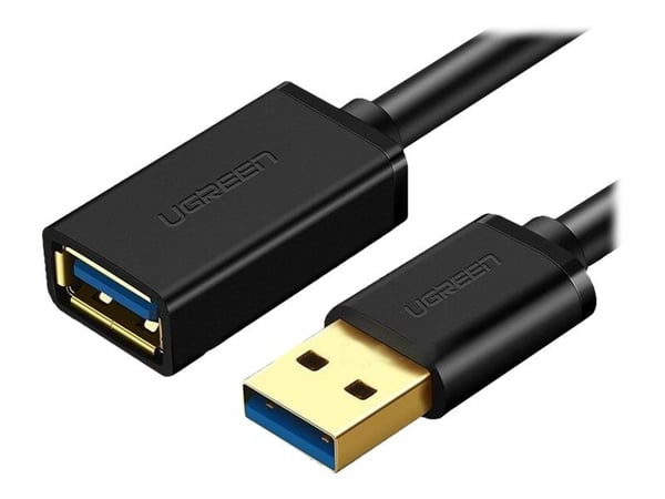 Ugreen US129 - USB forlængerkabel - USB Type A (han) til USB Type A (hun) - USB 3.0 - 3 m - flad - flad