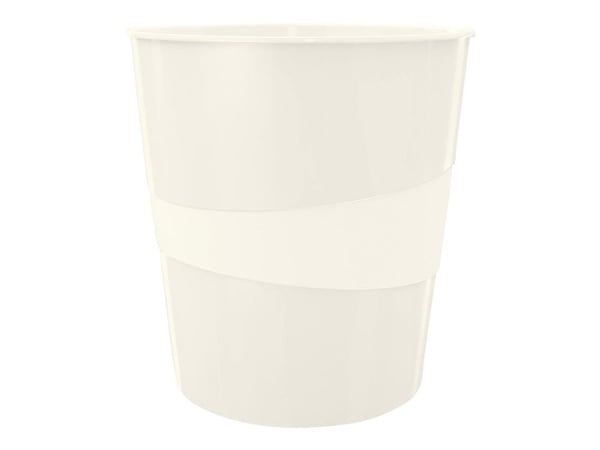 Leitz WOW - Jätekori - 15 L - kahva - polypropeeni (PP), polystyreeni - helmiäisvalkoinen
