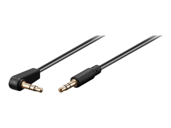 goobay - Lydkabel - mini-phone stereo 3.5 mm hann vinklet til mini-phone stereo 3.5 mm hann rett - 50 cm - skjermet - svart