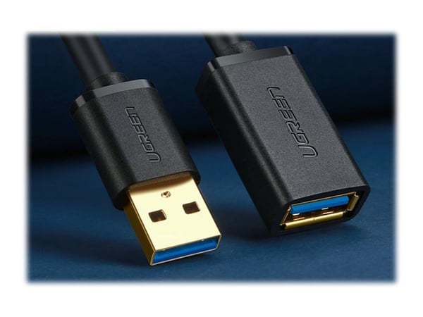 Ugreen US129 - USB forlængerkabel - USB Type A (han) til USB Type A (hun) - USB 3.0 - 3 m - flad - flad