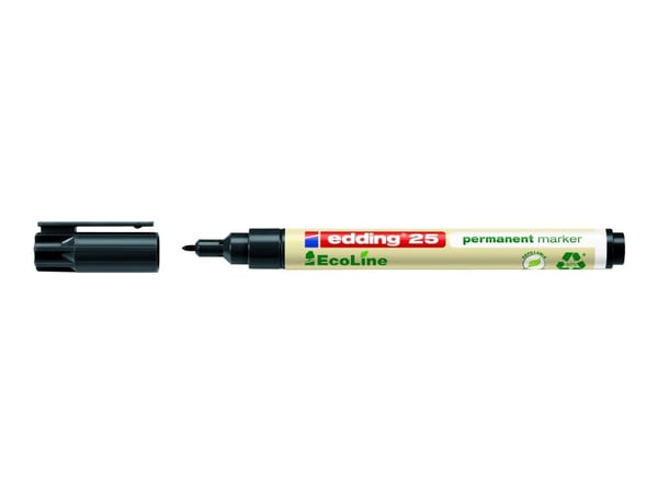 Merkintäkynä Edding 25 EcoLine musta perm. 1 mm pyöreä kärki