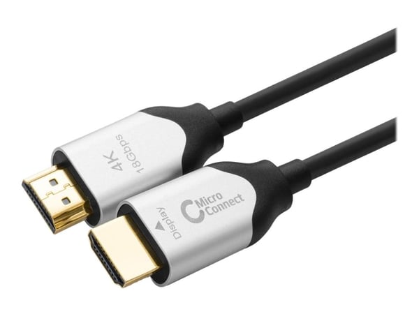 MicroConnect Premium - HDMI-kabel med Ethernet - HDMI hann til HDMI hann - 20 m - hybridkobber / fiberoptikk - svart - aktiv optisk hybridkabel, st...