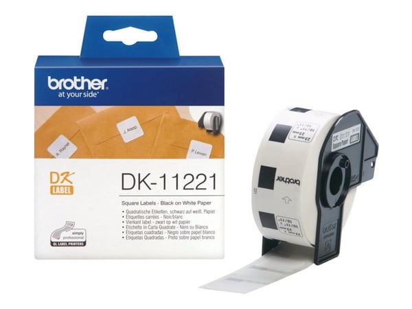 Brother DK-11221 - Svart på hvitt - 23 x 23 mm 1000 etikett(er) - for Brother QL-1050, 1060, 1110, 500, 550, 560, 570, 580, 600, 650, 700, 710, 720...