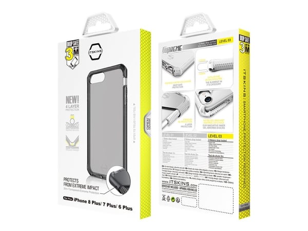 ITSKINS SUPREME CLEAR -suoja iPhone 8 Plus / 7 Plus / 6s Plus / 6 Plus®. Lys grå