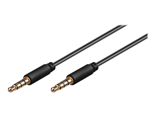 goobay - Lydkabel - mini-phone stereo 3.5 mm hann til mini-phone stereo 3.5 mm hann - 3 m - skjermet - svart - rund