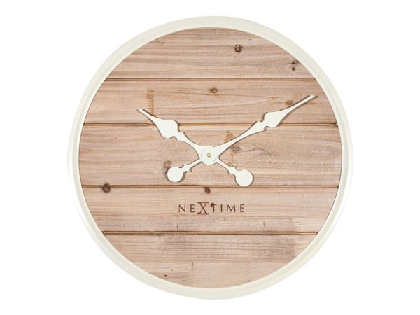 NeXtime 3134WI, Seinä, Kvartsikello, Ympyrä, Valkoinen, Puu, Aikuiset