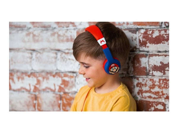 OTL Super Mario - Hodetelefoner - on-ear - kablet - 3,5 mm jakk - blå
