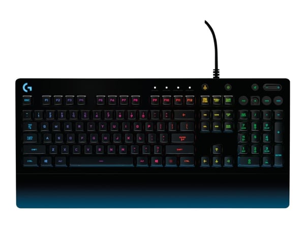 Logitech G G213 Prodigy, Täysikokoinen (100 %), Langallinen, USB, QWERTY, RGB LED, Musta