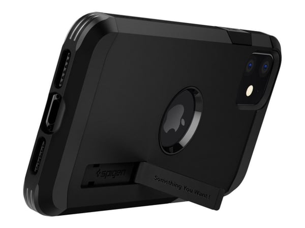 Spigen Tough Armor - Baksidesskydd för mobiltelefon - polykarbonat, termoplastisk polyuretan (TPU) - svart - för Apple iPhone 11