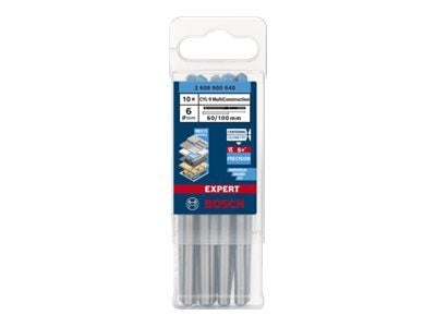 Bosch Expert CYL-9 MultiConstruction - Bor - for betong, plast, stål, bløtt tre, soft tile, multimaterial - 10 deler - 6 mm - cylindrical - lengde:...