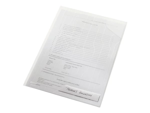 Leitz CombiFile - L-formad mapp - för A4 (210 x 297 mm) - kapacitet: 40 ark - klar (paket om 5) - för P/N: 10470037, 10470045, 45630025, 45630037, ...