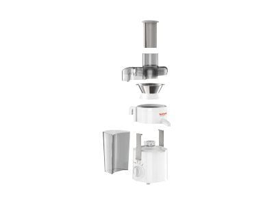 Tefal Frutelia + ZE370138 - Saftpresse - 350 W - hvit/grå