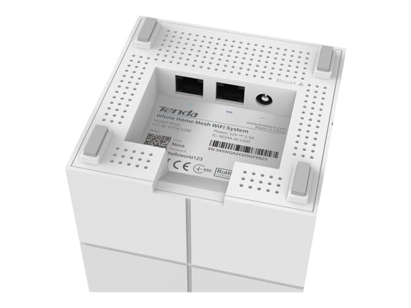 Tenda Nova MW6 - Wifi-system - (2 routrar) - upp till 350 kvadratmeter - mesh 1GbE - Wi-Fi 5 - Dubbelband