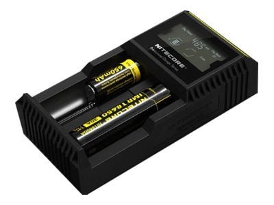 Nitecore D2, Lithium jern fosfat (LiFePO4), Lithium-Ion (Li-Ion), Nikkel-Cadmium (NiCd), Nikkel-Metalhydrid..., AA, AAA, AAAA, C