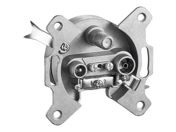 goobay 3-way antenna-wall-socket - Antenna socket - väggmontering - 10 dBi