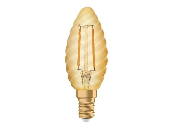 OSRAM Vintage 1906 Classic BW - LED-filamentlyspære - form: BW35 - E14 - 2.5 W (ekvivalent 22 W) - klasse F - varmt hvitt lys - 2400 K - gull