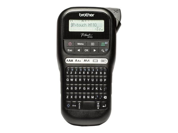 Brother P-Touch PT-H110 - Etikettikone - mustavalkoinen - lämpösiirto - rulla (1,2 cm) - 180 dpi - jopa 20 mm/sek - leikkuri - 2 tulostuslinjaa