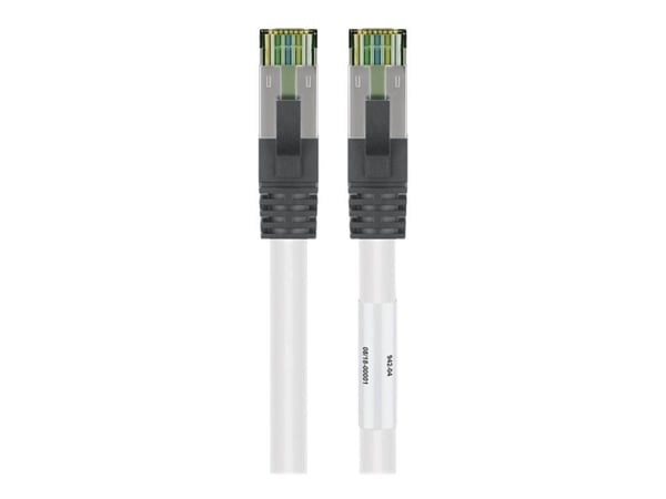 goobay - Koblingskabel - RJ-45 (hann) til RJ-45 (hann) - 10 m - SFTP, PiMF - CAT 8.1 - halogenfri, formstøpt, uten hindringer, flertrådet - hvit