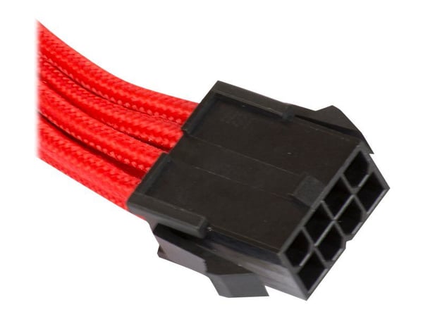 Phanteks - Strømforlengelseskabel - 8-pins PCIe-strøm (hann) til 4-pin intern strøm (hunn) - 50 cm - rød